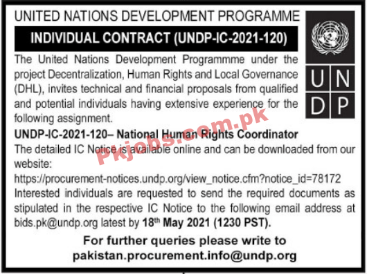 United Nations Human Rights Program Management PK Jobs 2021