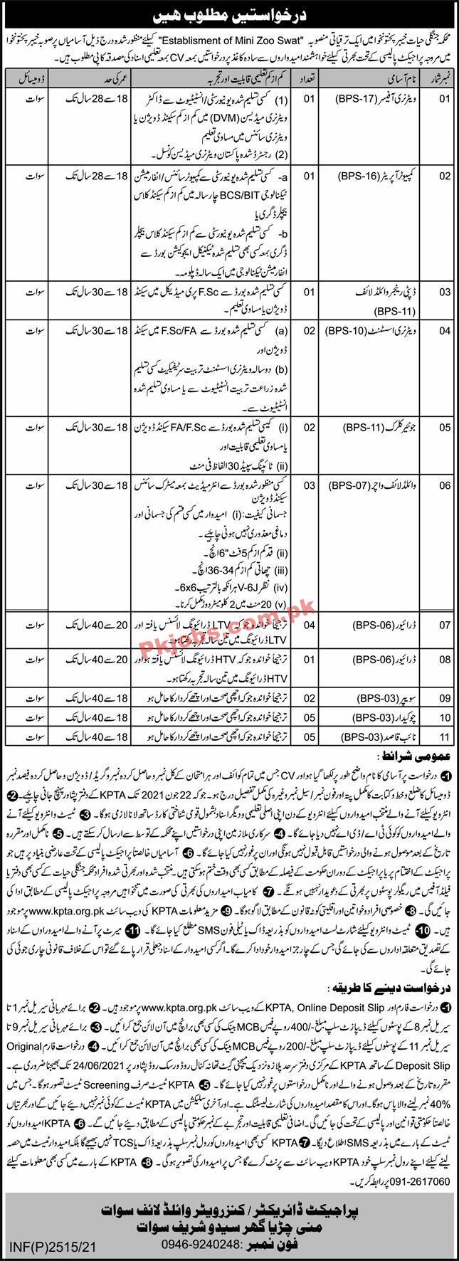 Wildlife Division Announced Latest Management PK Jobs 2021