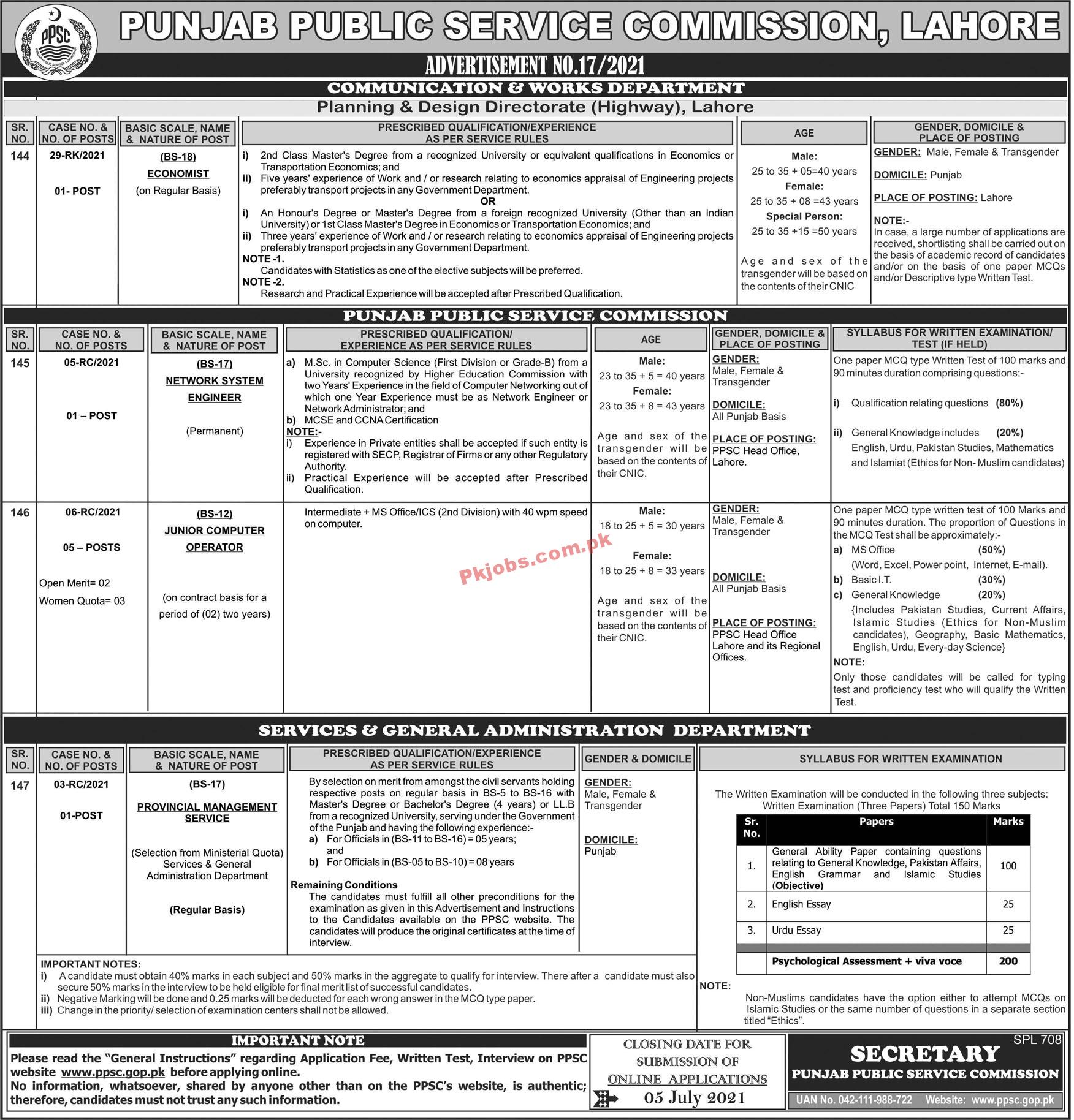 Public Service Commission Announced Management PK Jobs 2021