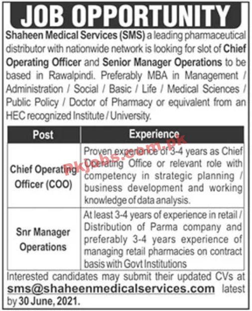 Jobs in Shaheen Medical Services SMS