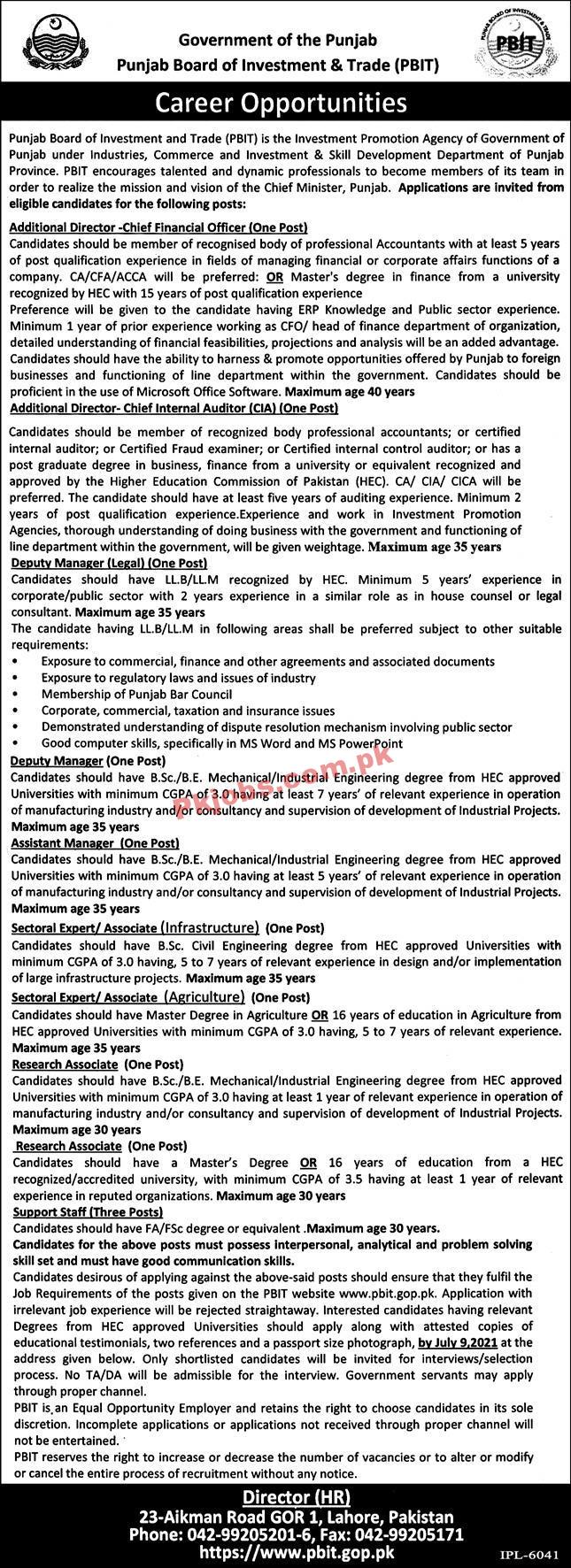 Board of Investment & Trade Management PK Jobs 2021