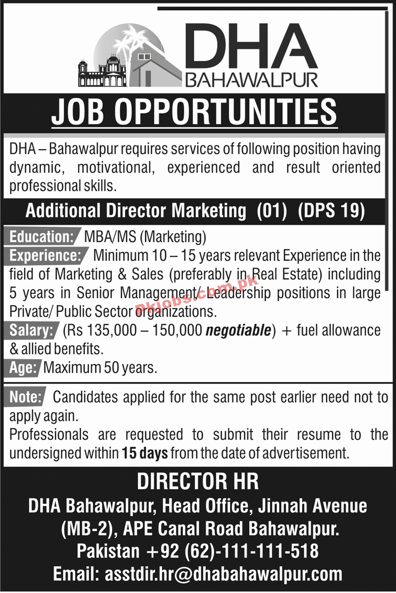 Defence Housing Authority (DHA) Management PK Jobs 2021