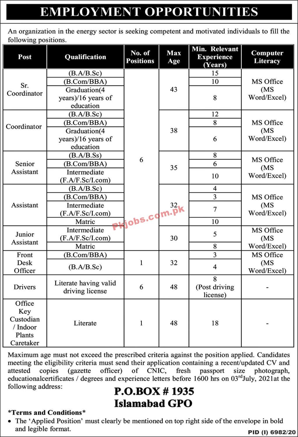 Energy Department Announced Latest Management PK Jobs 2021