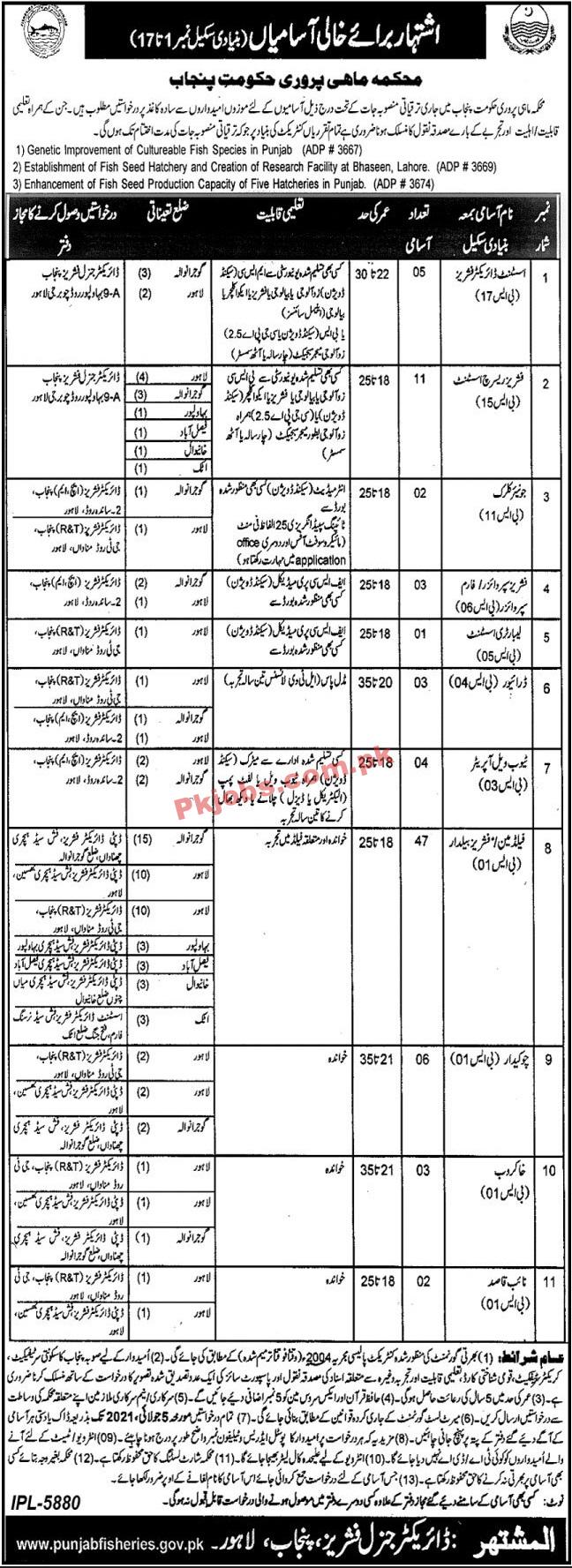 Fisheries Department Announced Management Staff PK Jobs 2021