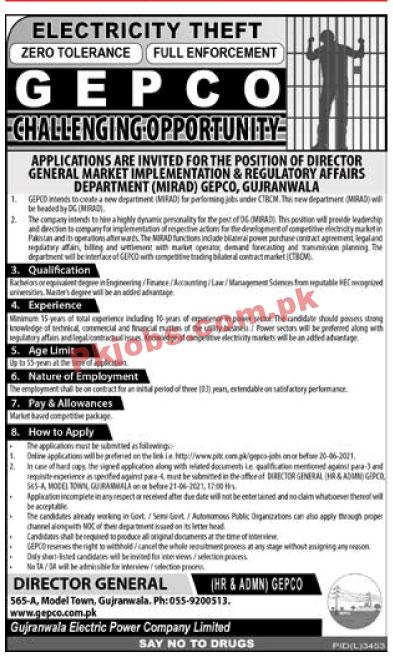 GEPCO Electric Power Company Management PK Jobs 2021