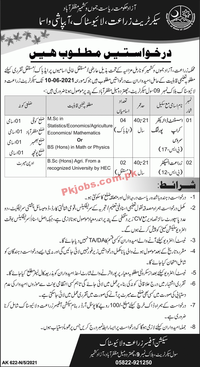 Jobs in Agriculture Department AJ&K