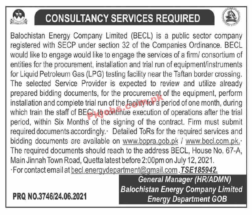 Jobs in Balochistan Energy Company Limited