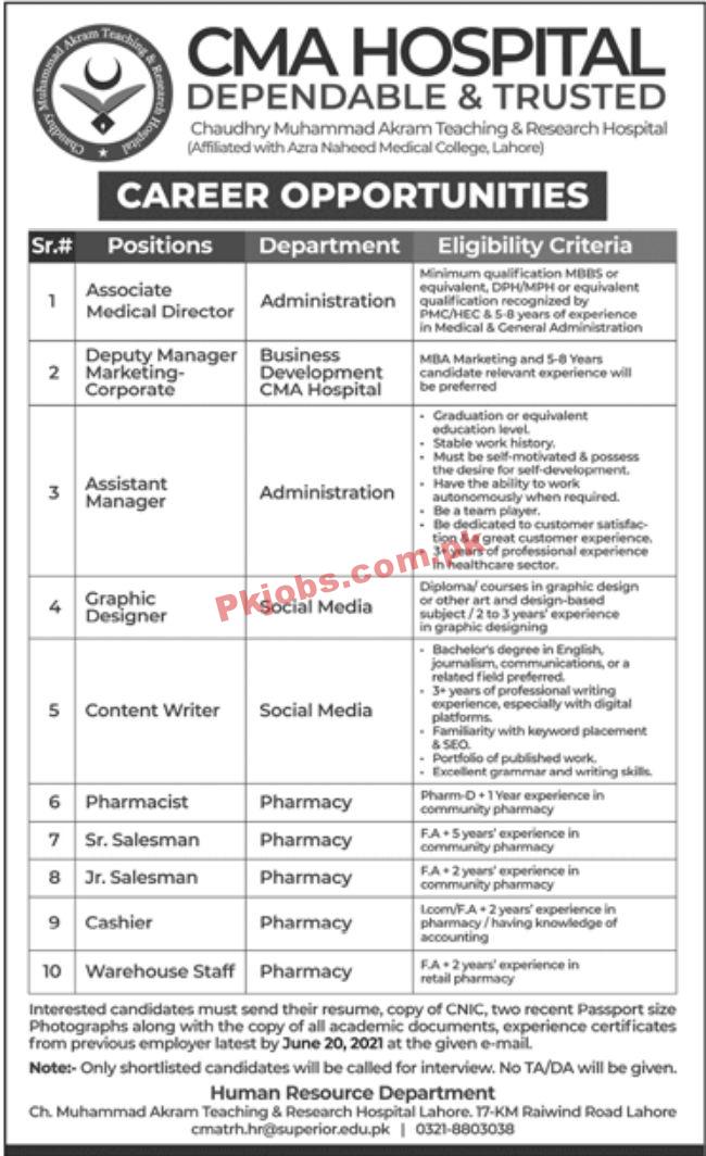 Jobs in CMA Hospital