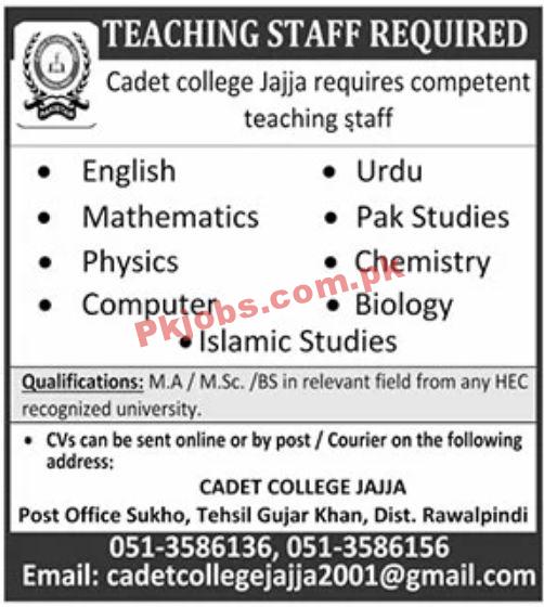 Jobs in Cadet College Jaja