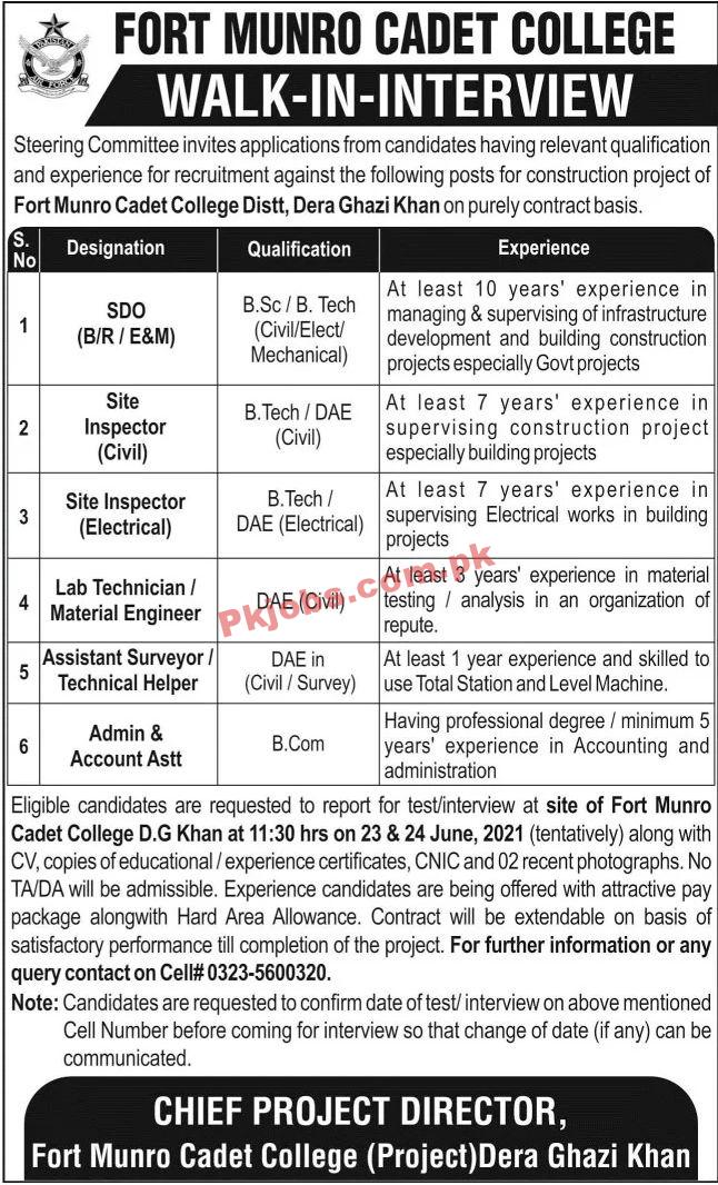 Jobs in Fort Munro Cadet College