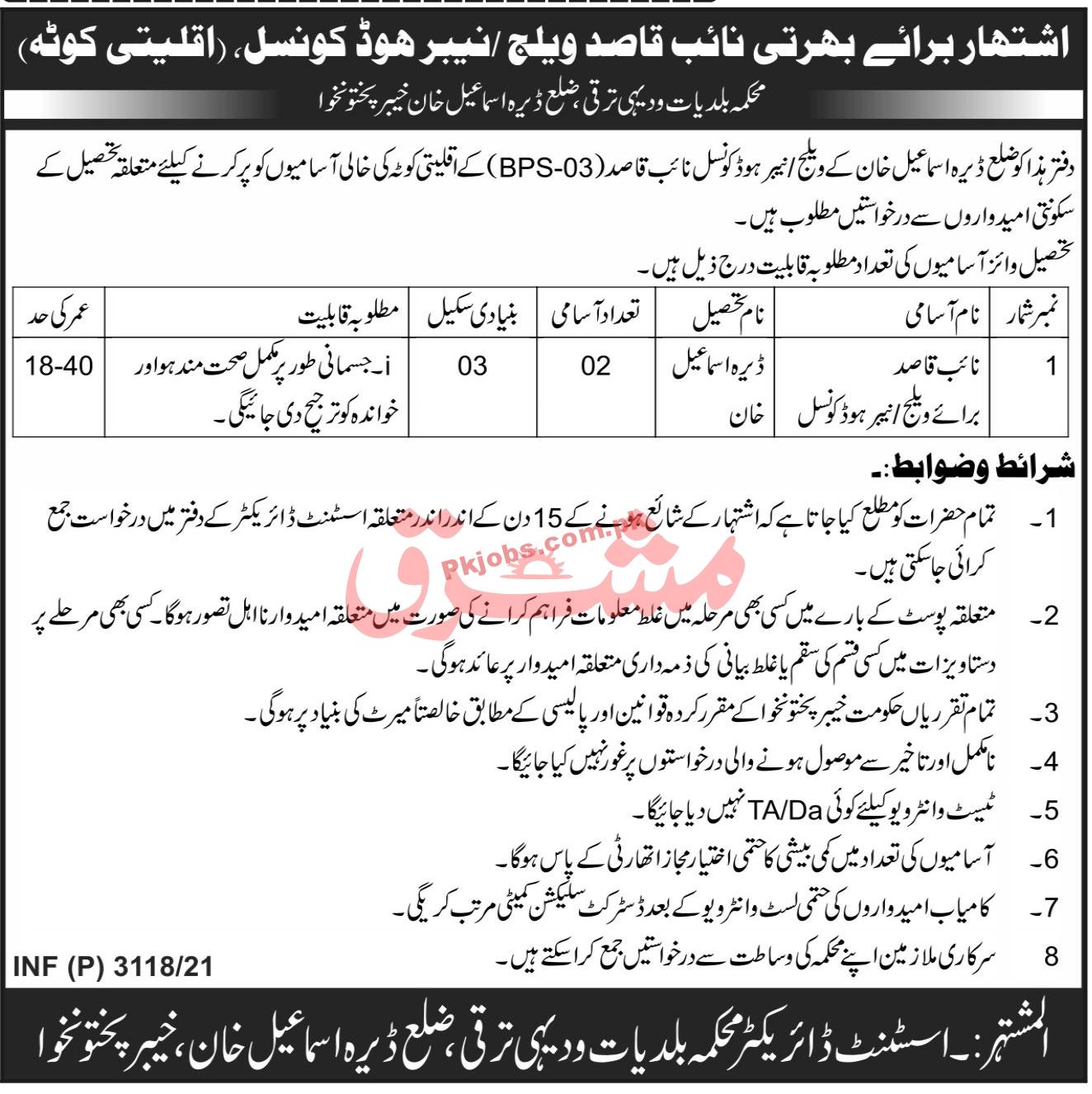 Jobs in Government of KPK