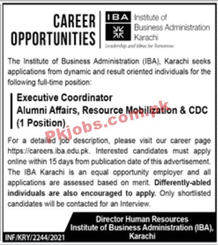 Jobs in Institute of Business Administration Karachi