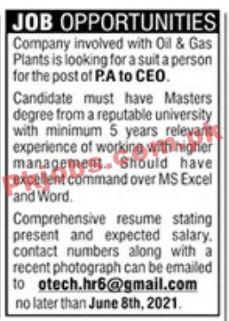 Jobs in Oil & Gas Plant