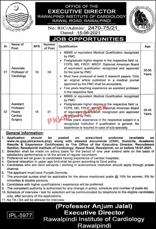 Jobs in Rawalpindi Institute of Cardiology