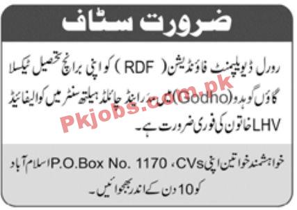 Jobs in Rural Development Foundation RDF Islamabad