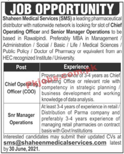 Jobs in Shaheen Medical Services SMS