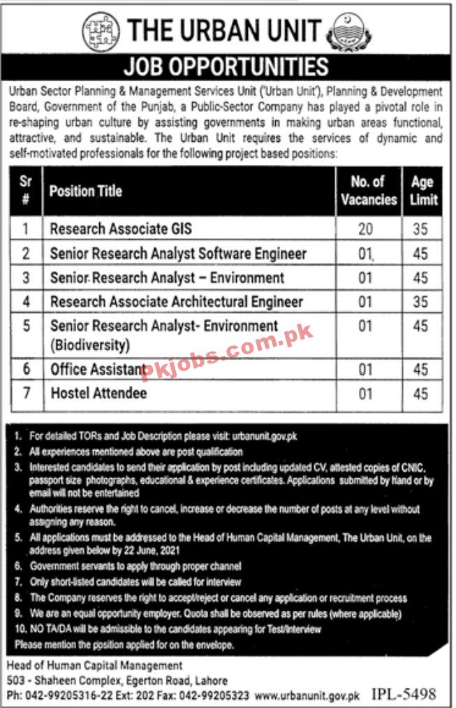 Jobs in The Urban Unit