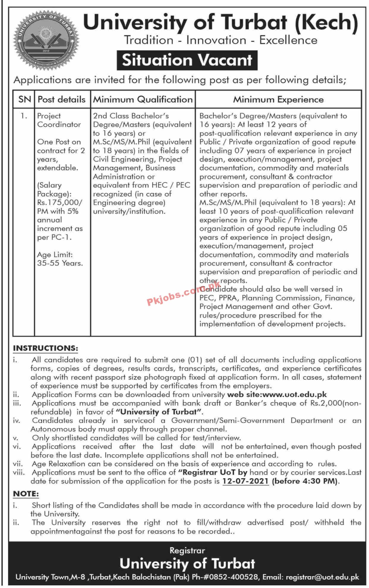 Jobs in University of Turbat