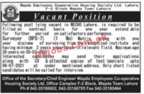 Jobs in Wapda Employees Cooperative Housing Society