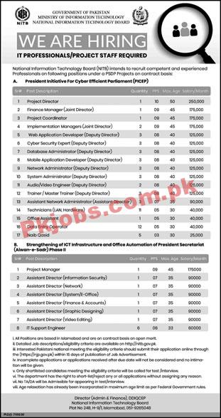 Ministry of Information Technology Announced Latest PK Jobs 2021