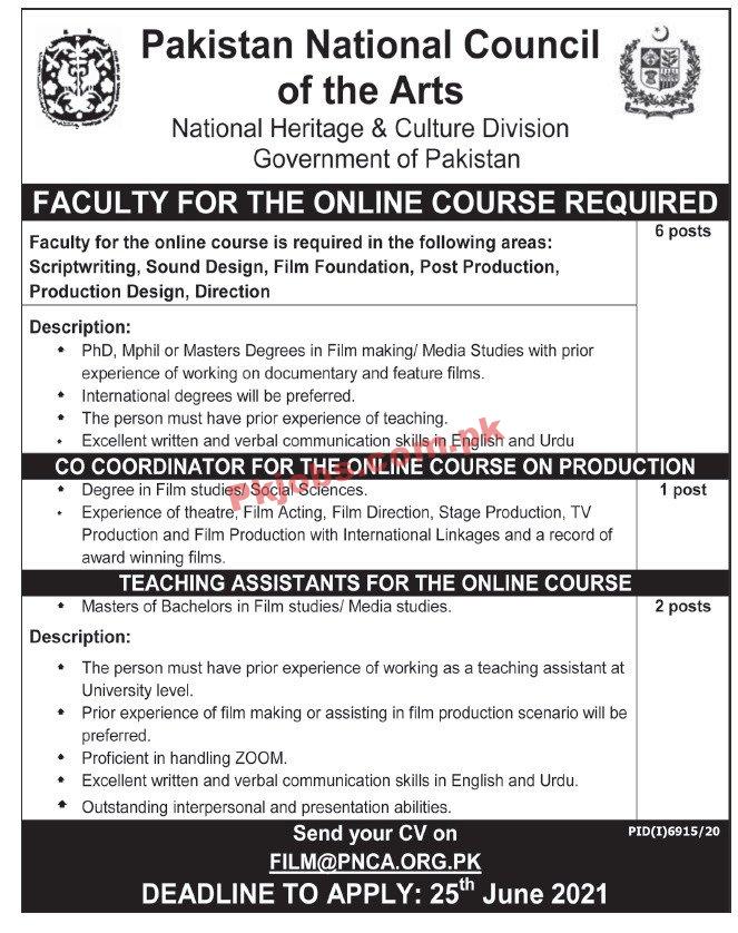 Pakistan National Council of the Arts Announced Latest PK Jobs 2021