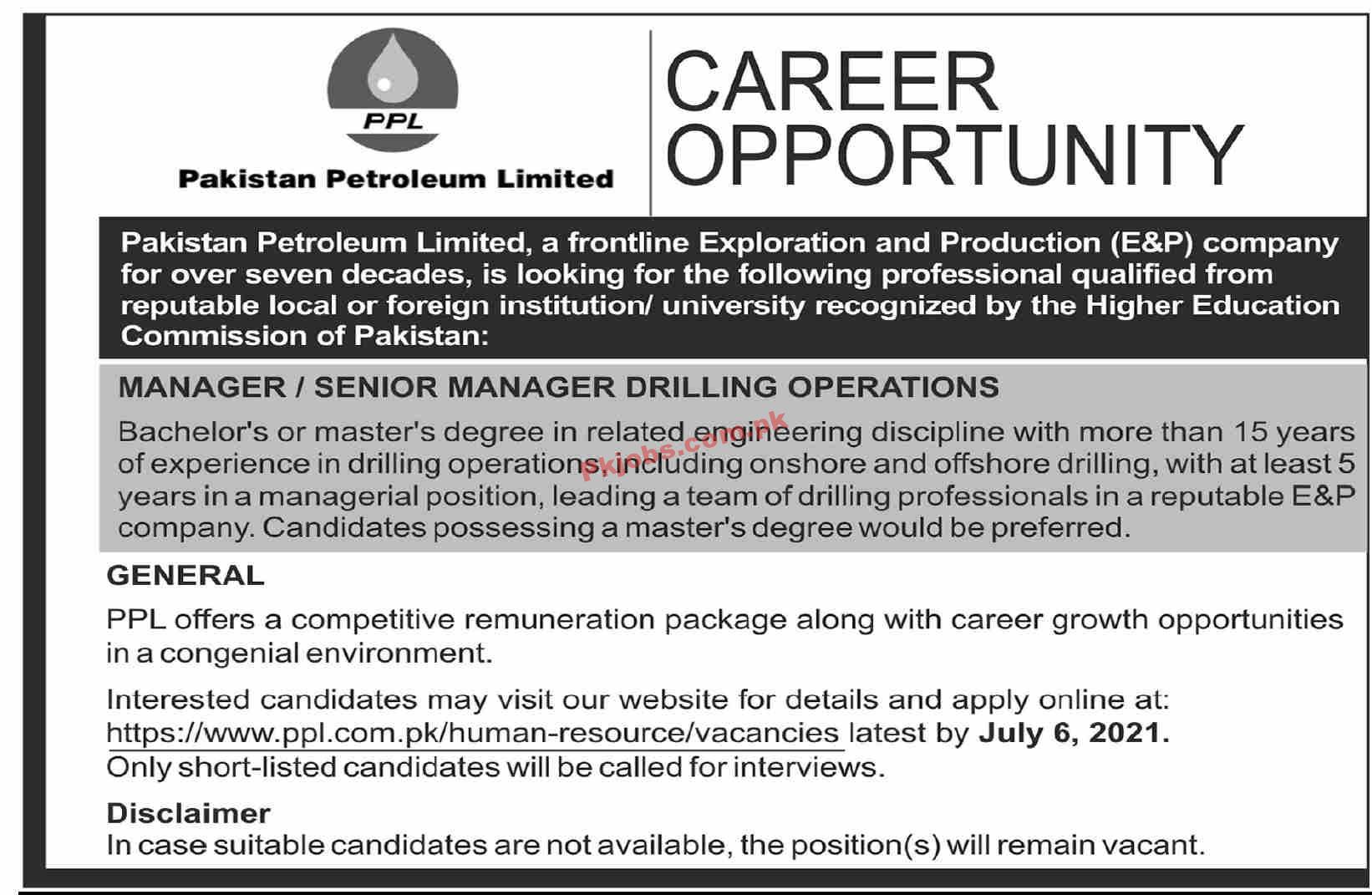 Pakistan Petroleum Limited (PPL) Management & Security PK Jobs 2021