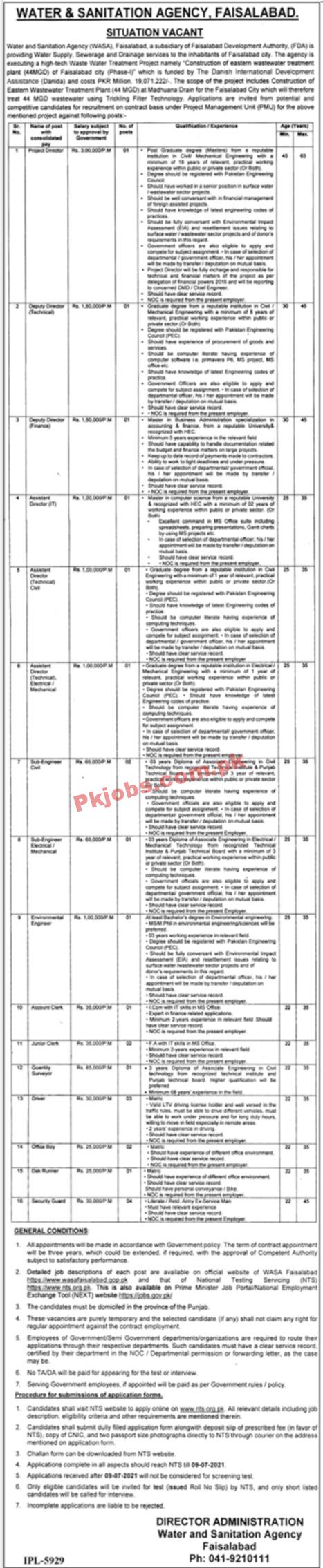 Water & Sanitation Agency (WASA) Management PK Jobs 2021