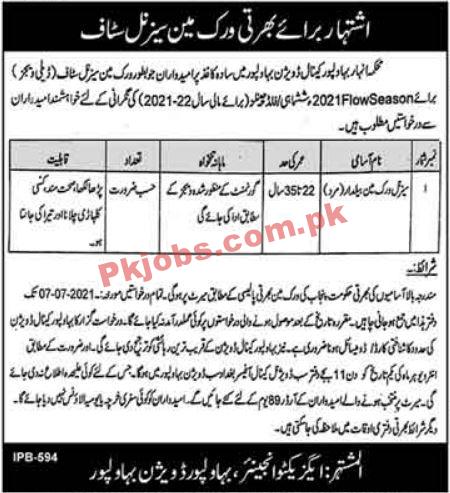 Anhar Department Canal Division Announced Latest PK Jobs 2021