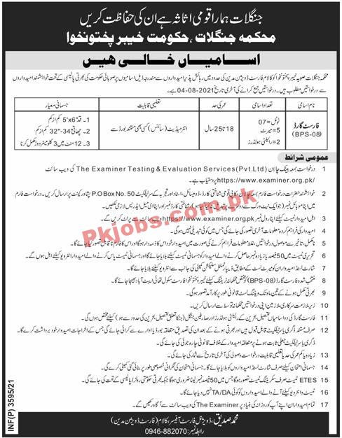 Forestry Safeguard Department Announced Latest PK Jobs 2021