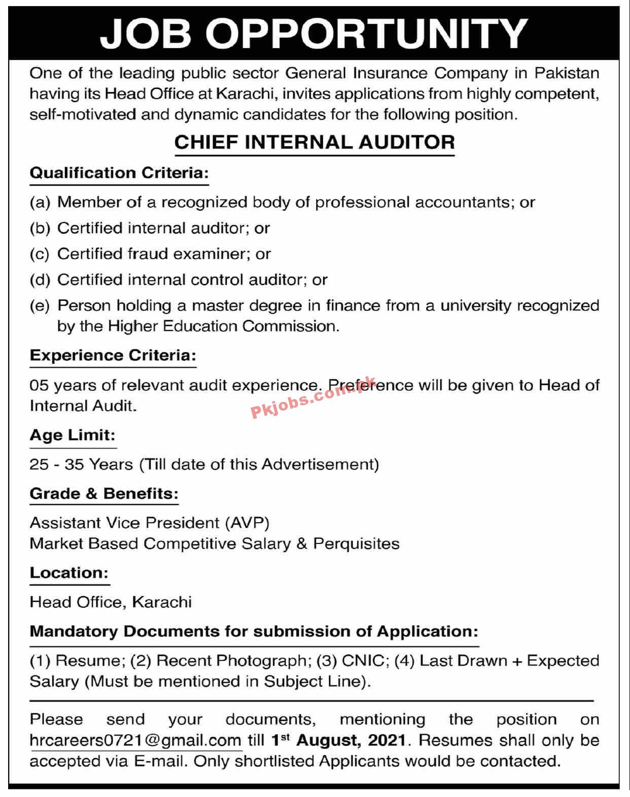 General Insurance Company Announced Management PK Jobs 2021