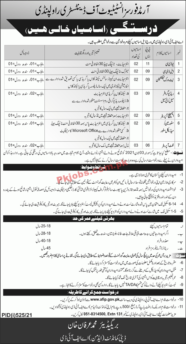 Jobs in Armed Forces Institute of Dentistry Rawalpindi