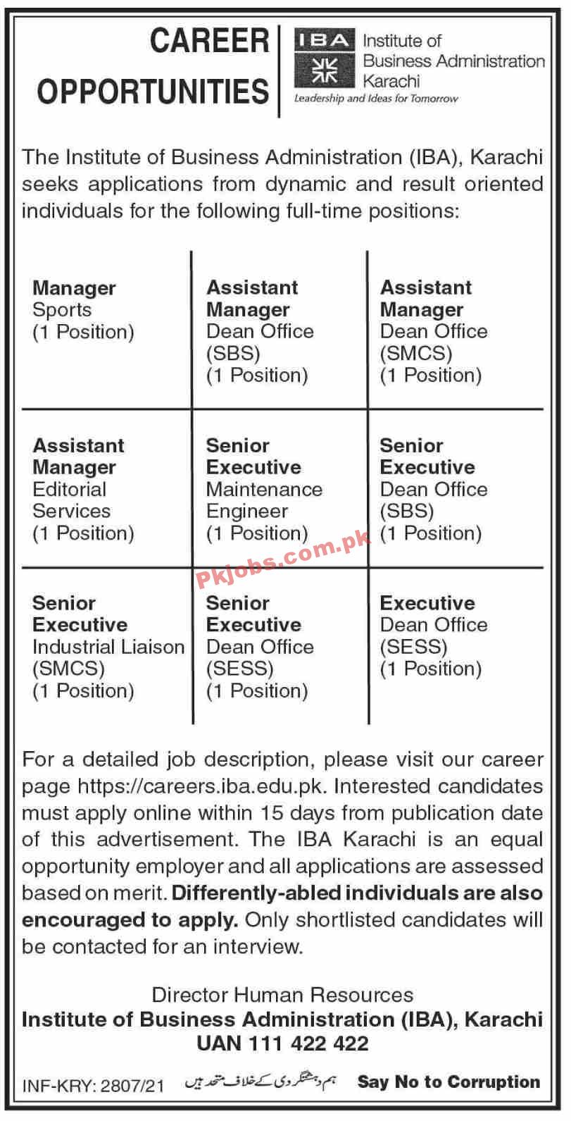 Jobs in IBA Karachi