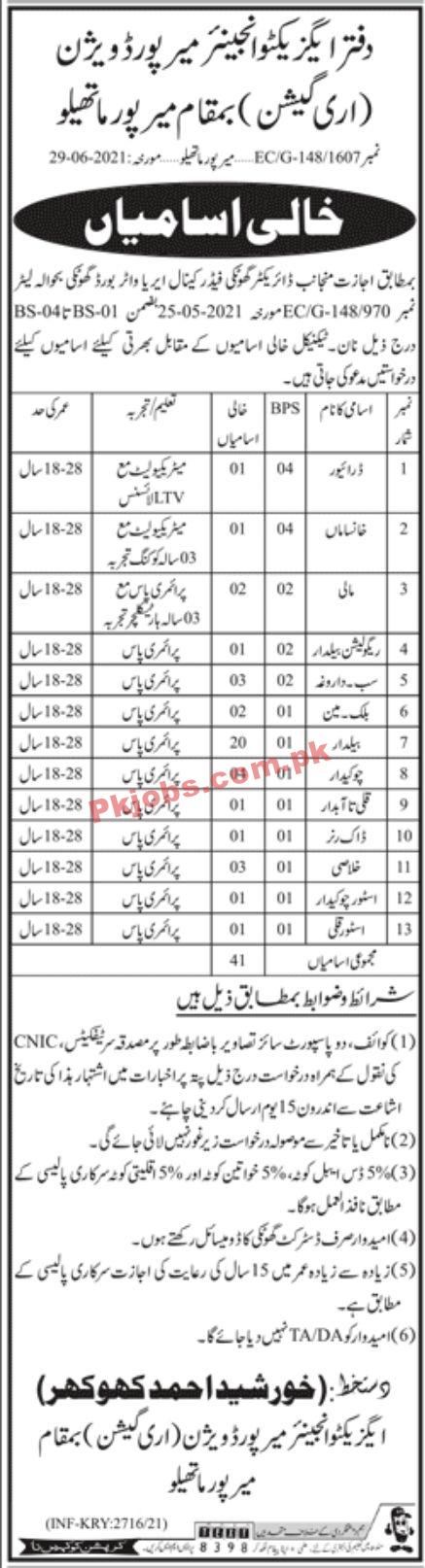 Jobs in Irrigation Department Sindh