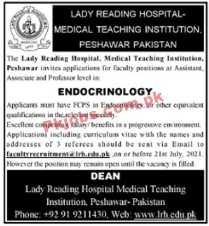 Jobs in Lady Reading Hospital Medical Teaching Institution Peshawar Pakistan