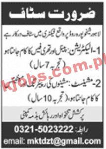 Jobs in Lahore Factory