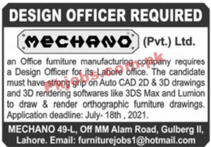 Jobs in MECHANO Pvt Ltd