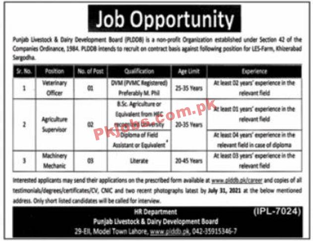 Jobs in Punjab Livestock & Dairy Development Board