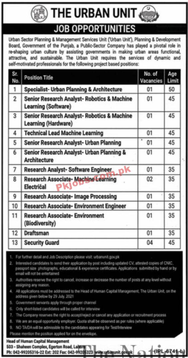 Jobs in The Urban Unit