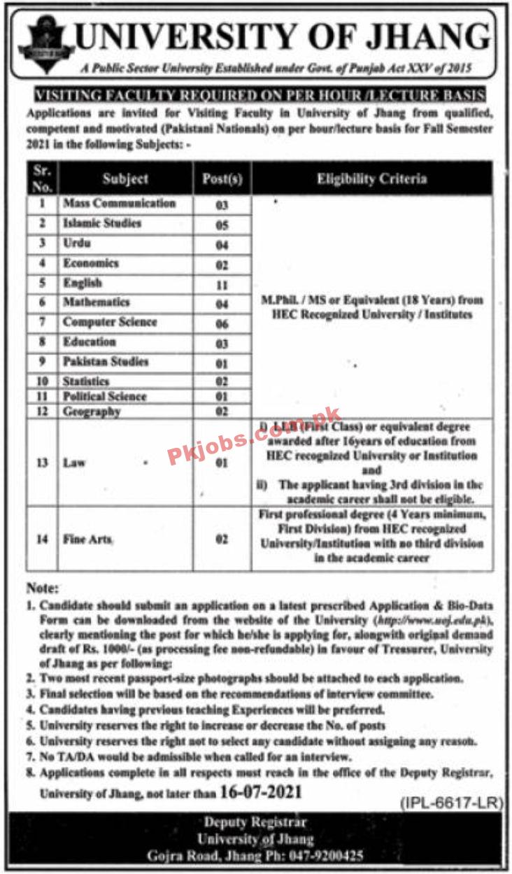 Jobs in University of Jhang