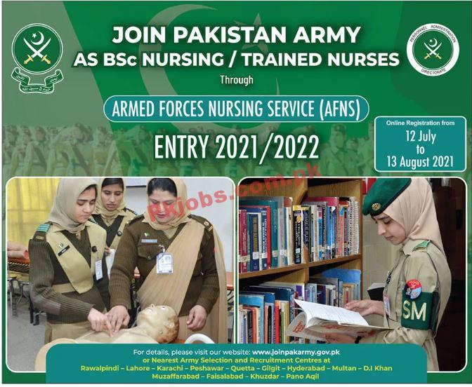 Pakistan Army Announced Latest AFNS Batch Advertisement 2021