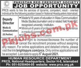 Pakistan Red Crescent Society (PRCS) Management PK Jobs 2021