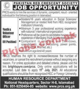 Pakistan Red Crescent Society (PRCS) Social Work PK Jobs 2021