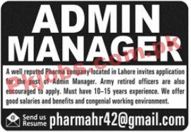 Pharma Manufacturing Company Announced Management PK Jobs 2021