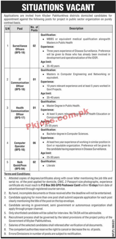 Provincial Public Sector Organization Announced Management PK Jobs 2021