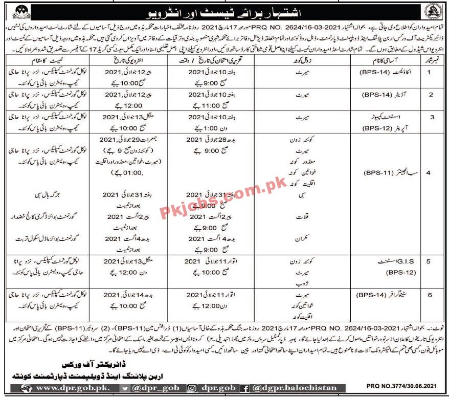 Urban Planning & Development Department Walk In Tests & Interviews 2021