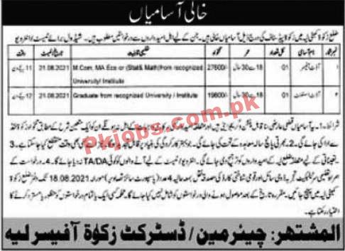 Zakat & Ushr Department Committee Management PK Jobs 2021