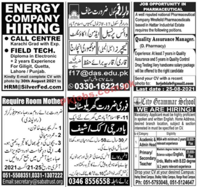 Jobs in Jang Newspaper Jobs 15 August