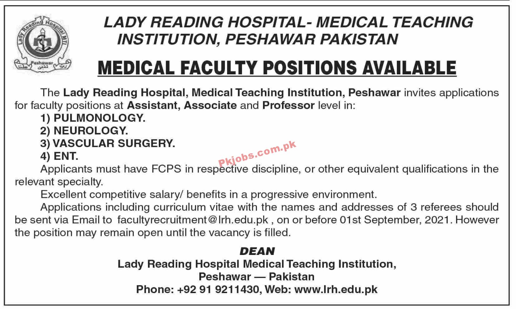 Jobs in Lady Reading Hospital Medical Teaching Institution Peshawar