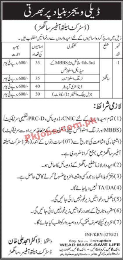 Jobs in District Health Officer Sanghar