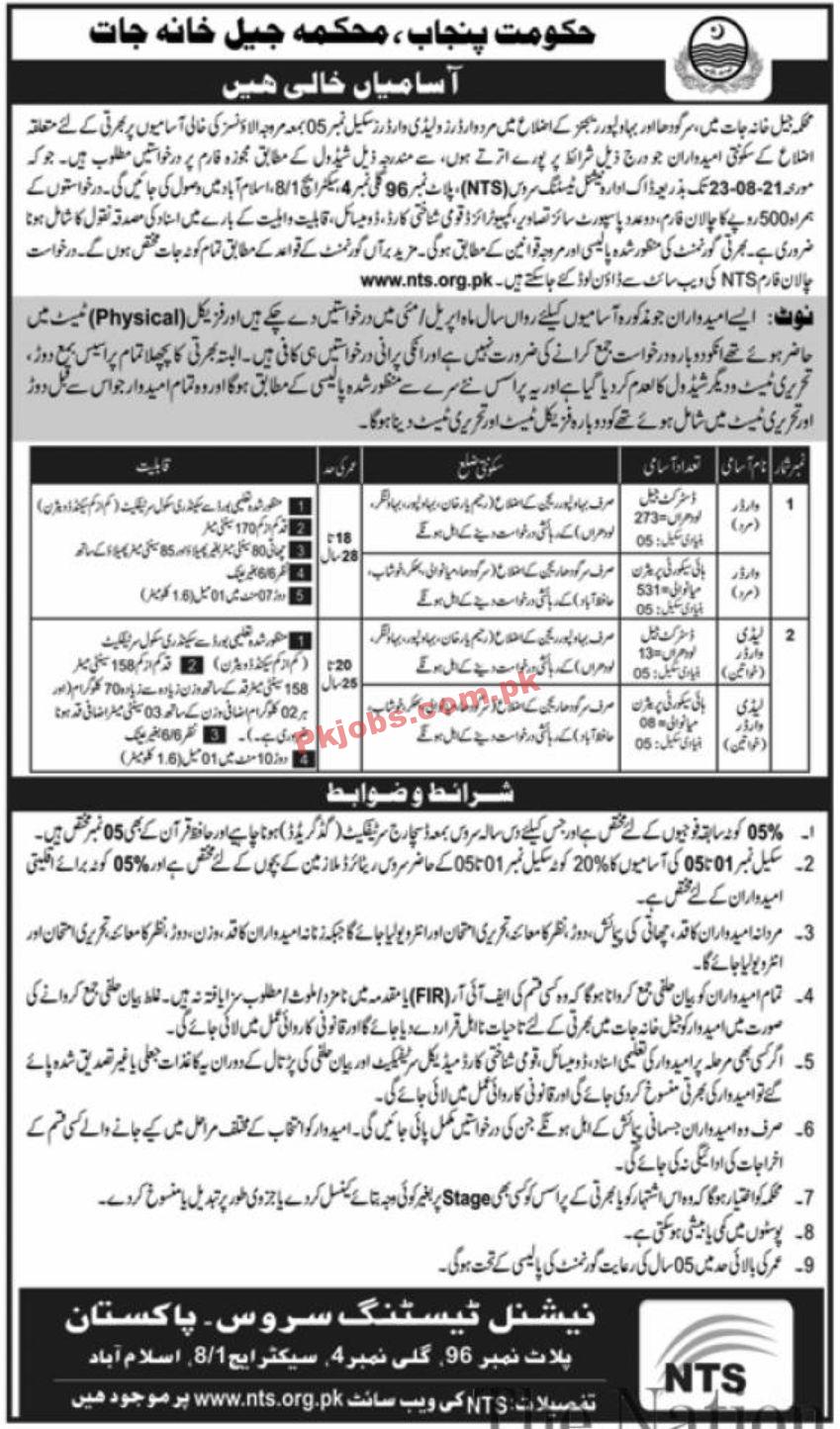 Jobs in Government of the Punjab Jail Khana Jaat Department